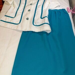 Karlie Teal Pencil suit Skirt